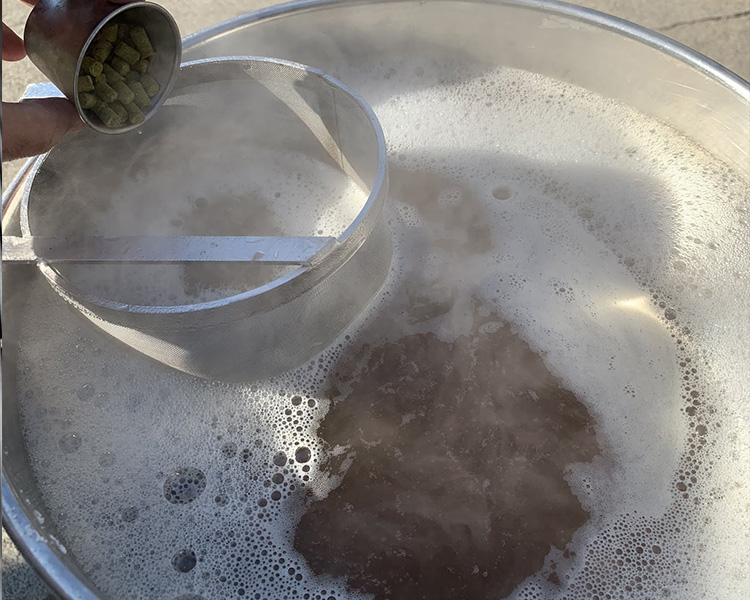 What happens to wort when boiled in kettle？