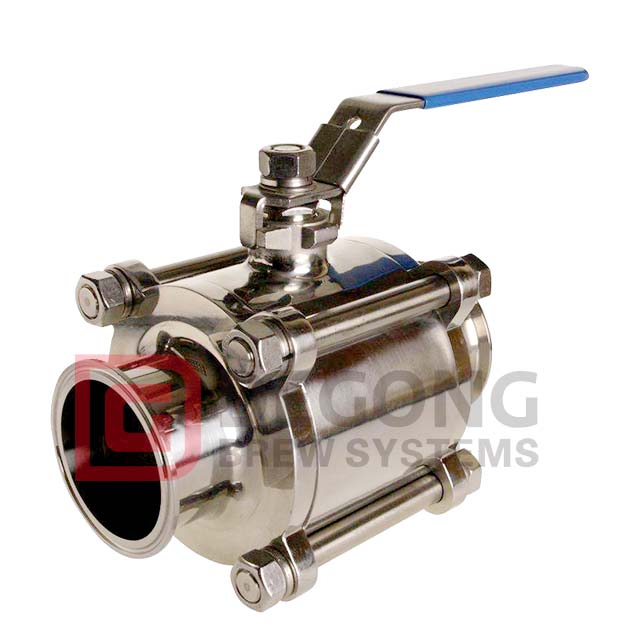 Sanitary Ball Valve | Tri Clamp 2 In. Encapsulated Pull Handle Economy - SS304 / PTFE