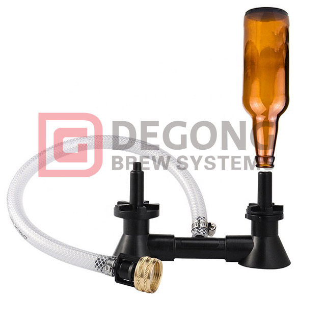 Double Heads Home Brew Beer And Wine Cleaning Equipment Cleaner with Kitchen Faucet Adapter Bar Tool