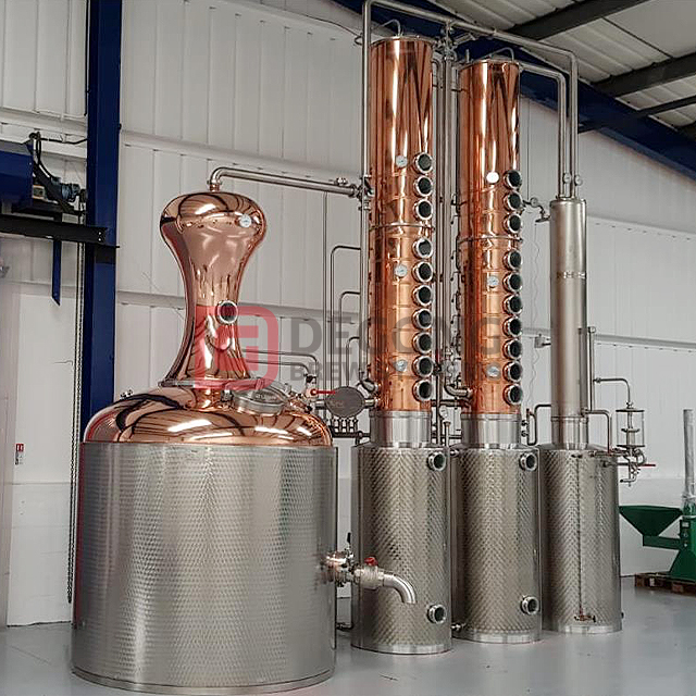 DEGONG Newest 2000L Copper Distillation Equipment Refining Pure Manual Distillery
