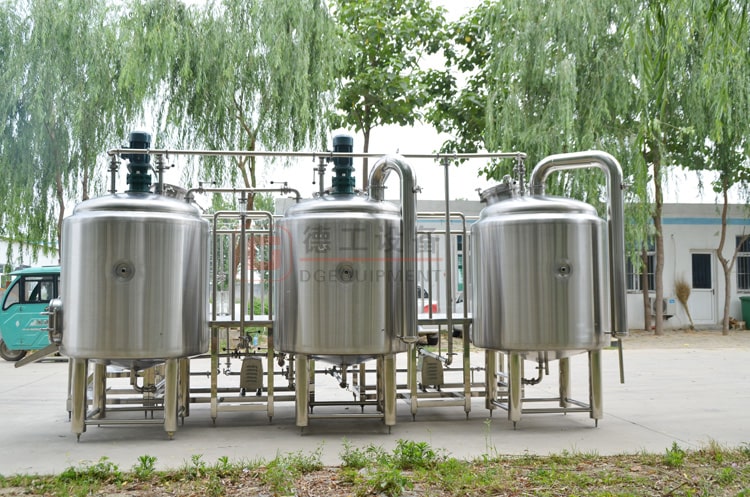 3-vessel beer brewhouse with mash tank+lauter tank+boiling/whirlpool tank