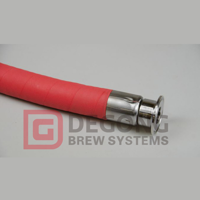Red 1" ID Food Grade High Pressure BREWERY HOSE with Tri-Clamp for Beer Brewery