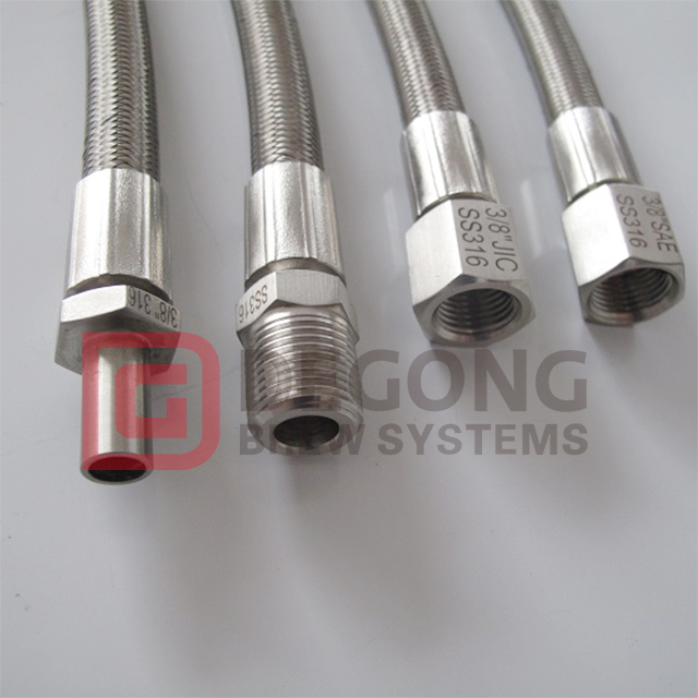 Any Size High Pressure Stainless Steel Braided PTFE Fuel Line Oil Gas Hose