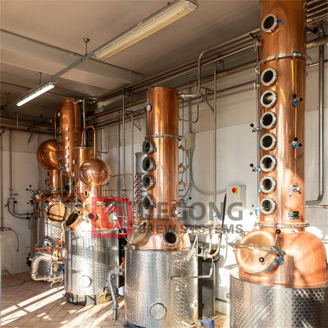 DEGONG Copper commercial Distillation Equipment 500-2000litres vodka shelf distillers