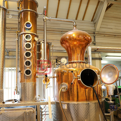 1500L Copper Still Vodka Whiskey Distiller Rum Gin Distillation Equipment Copper Distillation