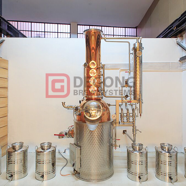 200L Micro Alcohol Distillation System Copper Vodka Gin Distiller Pot Still