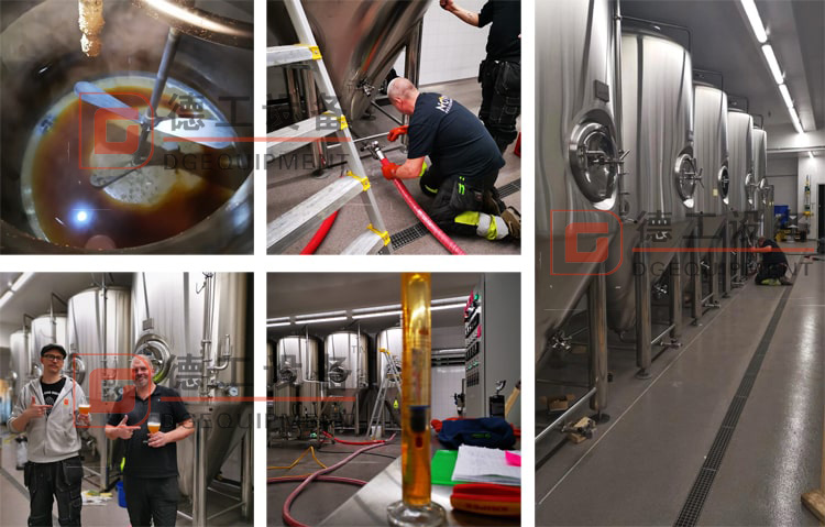 DEGONG Engineer instruct customers to install equipment and brew beer on site 