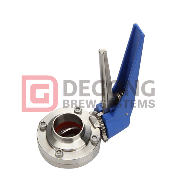 Sanitary Stainless Steel Butterfly Valve With Thread And Weld Connection