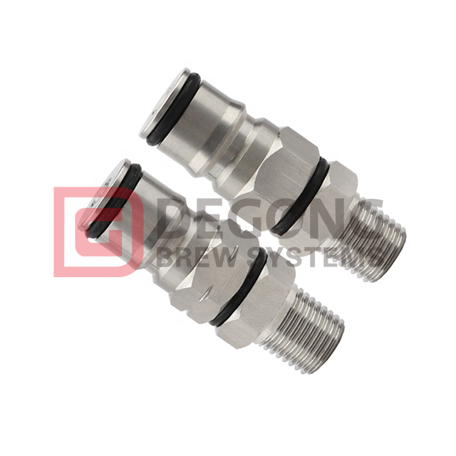 1/4 Inch Ball Lock Quick Disconnect Conversion Kit with NPT Threaded Partition Assembly for Gas-liquid Beer Barrels