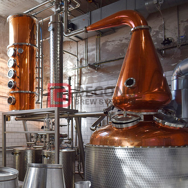 Gin Distilling Equipment Whisky Brandy Column Still 4 Plates Distillation Equipment Copper Distillery