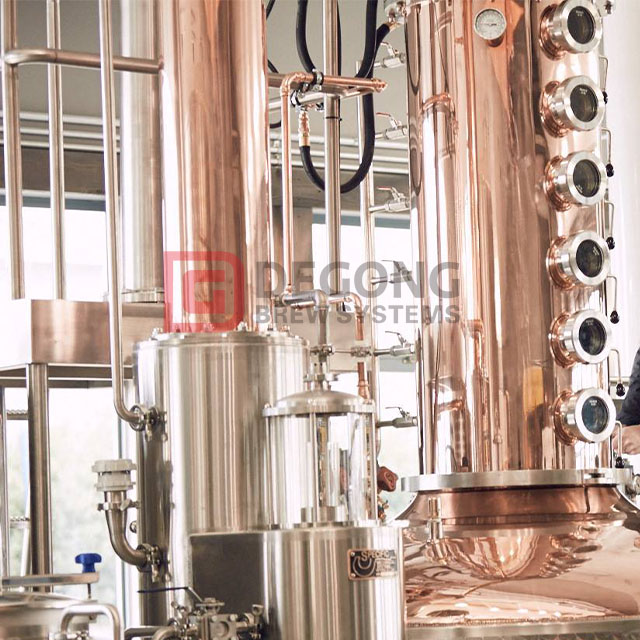 1000L Copper Alcohol Steam Distillation Equipment Column Vodka Distillery 