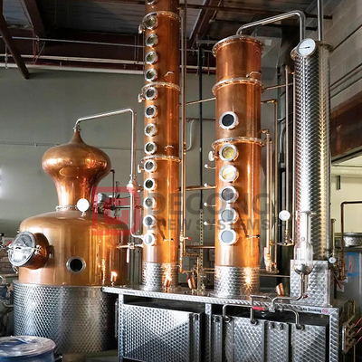 2000L Copper Alcohol Distillery Reflux Column Still Rum Vodka Whisky Distilling Equipment