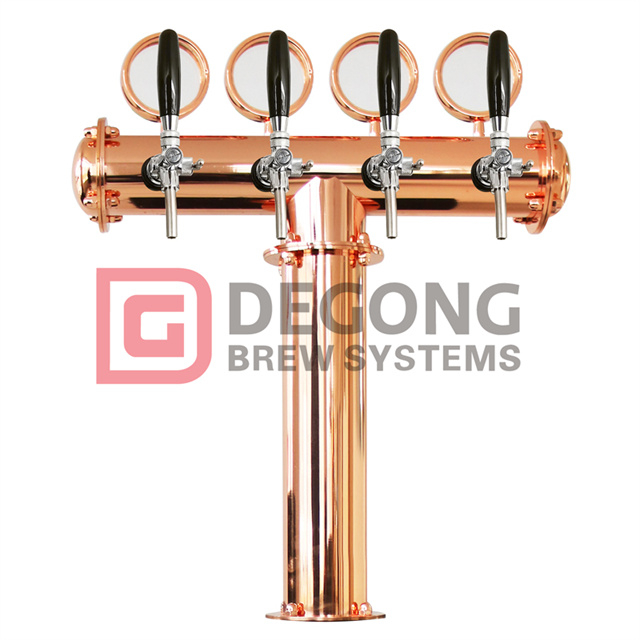 Copper stainless steep tap beer dispenser tower Dispensing Tower Draft Beer Tower 4-6way