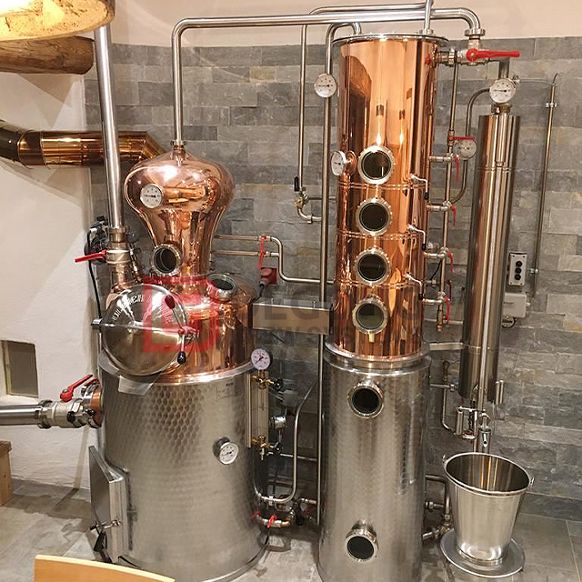 Copper Column Still 200L Boiler Home Distillation Machine Micro Distillery Gin Alcohol Still