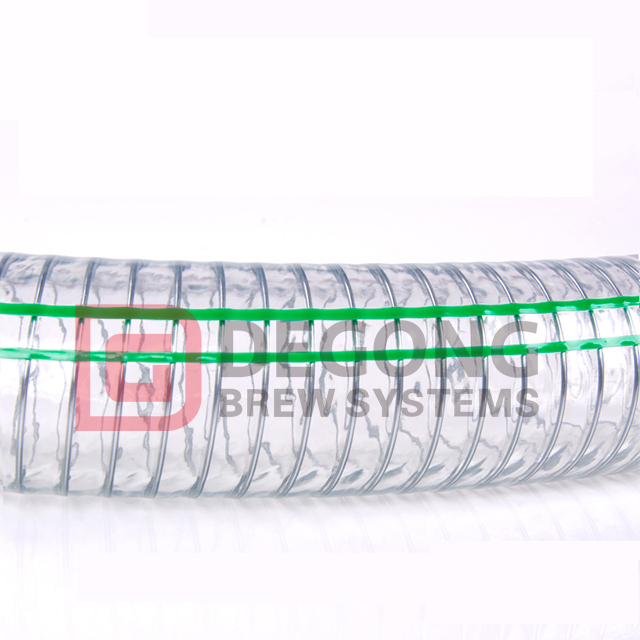 1.5″ Food Grade PVC Spiral Steel Wire Hose Sanitary PVC Transparent Winery Suction Hose with Steel Wire Spiral