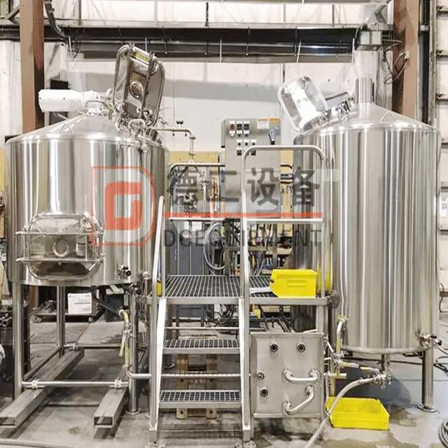 500L customized turnkey beer brewing equipment with two stage plate heat exchanger for sale
