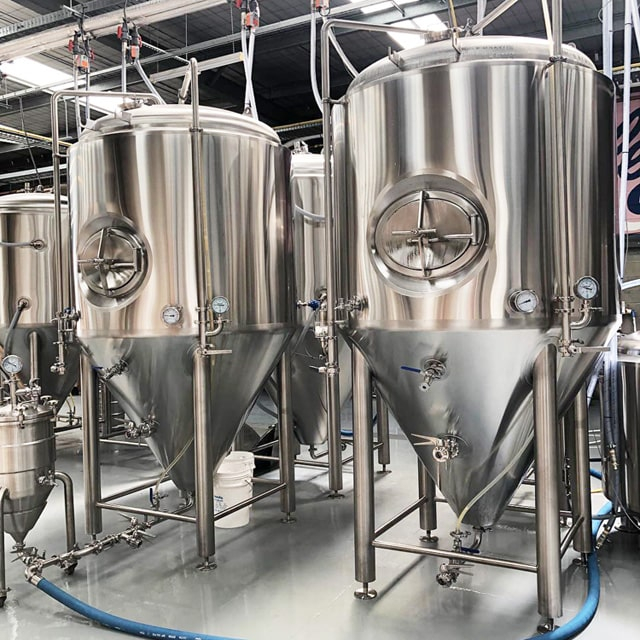 10 BBL Double Layer Stainless Steel 304 Conical Dimple Jacket Isobaric Beer Fermenting System for Sale 