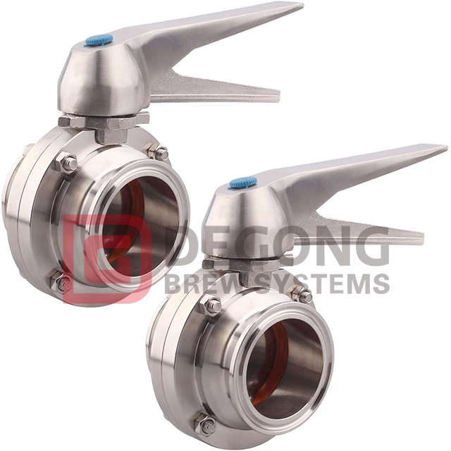 Stainless Steel 304 316L Tri Clamp Manual Sanitary Butterfly Valve With Different Types of Handle