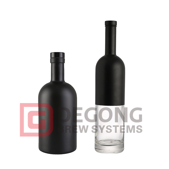 Custom Shape 100ml 200ml 375ml 500ml 750ml White Wine Beer Wine Black Empty Glass Wine Bottle