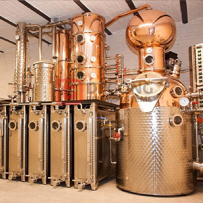 1000L 1500L Copper Alcohol Distiller Whiskey Gin Rum Column Distiller DEGONG